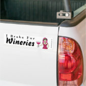 Wine Goddess "I Brake for Wineries" Bumpersticker (On Truck)