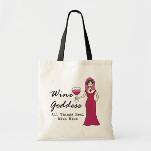 Wine godin: "Alle dingen genezen met wijn" Tote Bag