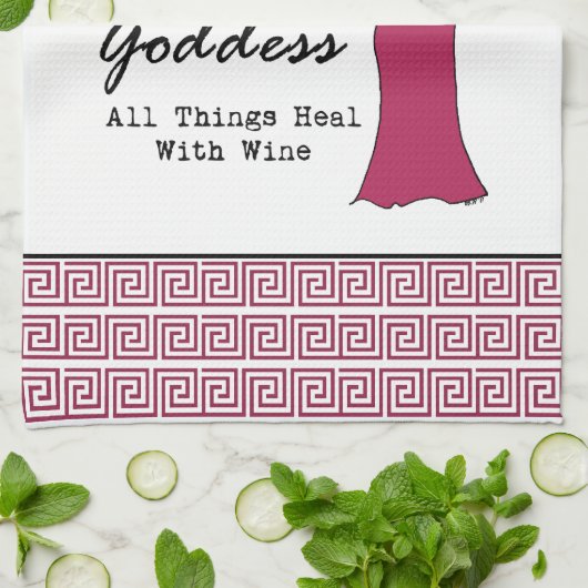 Wine godin: "Alles is gezond.." Theedoek (Gevouwen)