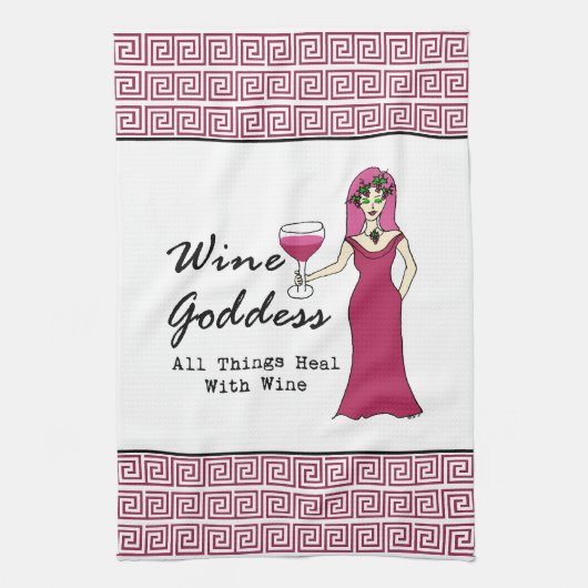 Wine godin: "Alles is gezond.." Theedoek (Verticaal)