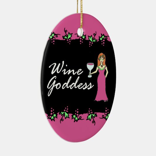 Wine godin Divine Grapevine w/Custom Message Keramisch Ornament (Rechts)