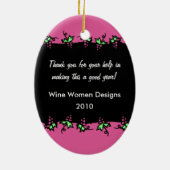 Wine godin Divine Grapevine w/Custom Message Keramisch Ornament (Achterkant)