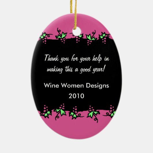 Wine godin Divine Grapevine w/Custom Message Keramisch Ornament (Achterkant)