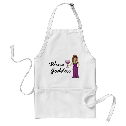 Wine Godin (geen Gezegde) Apron Standaard Schort (Voorkant)