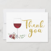 wine gold Thank You Card Bedankkaart (Voorkant)