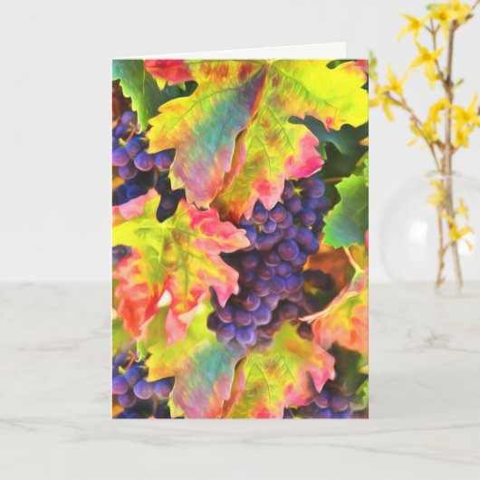 Wine Grape Harvest Blank Kaart (Gele Bloem)