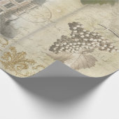 Wine Grape Script Ephemera Vineyard French Chateau Cadeaupapier (Hoek)