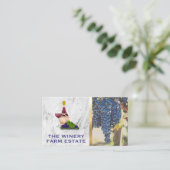 Wine Grapes Barrell | Fles wijn Visitekaartje (Staand voorkant)