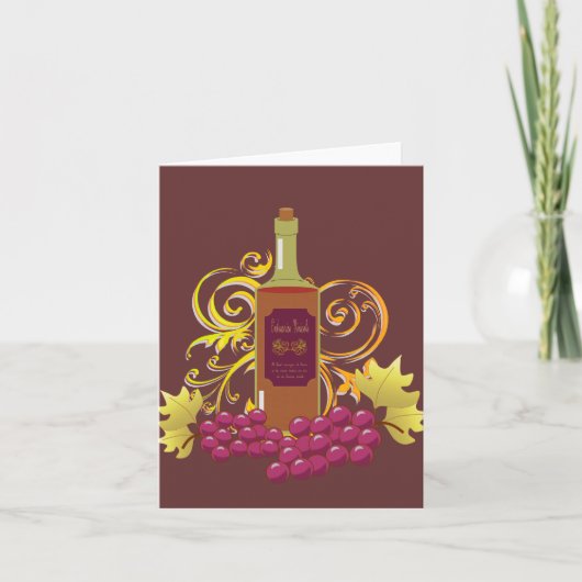 Wine & Grapes Blank Notecard Kaart (Voorkant)