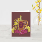 Wine & Grapes Blank Notecard Kaart (Gele Bloem)