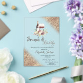 Wine Grapes Glitter Bokeh Brunch & Bubbly  Acryl Uitnodigingen (Insitu (Huwelijk))