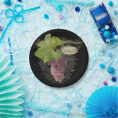 Wine Grapes Vineyard Elegant Mr. en Mrs Wedding Papieren Bordje (Feest)