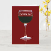 Wine Happy 31st Birthday Kaart (Gele Bloem)