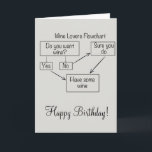 Wine Happy Birthday Funny Humor Kaart<br><div class="desc">Dit ontwerp is gemaakt met behulp van digitale kunst. Het kan in het gebied worden aangepast door de klik aan te passen en de naam, initialen of woorden aan te passen. U kunt de tekstkleur en de stijl ook veranderen of de tekst voor een slechts ontwerp van het afbeelding schrappen....</div>