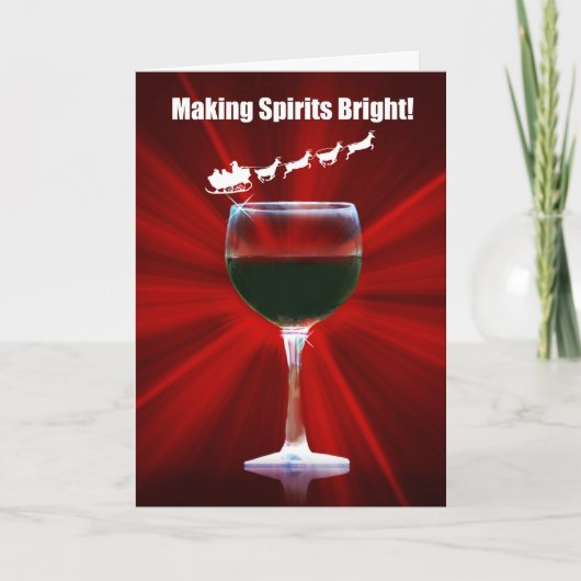 Wine Holiday Kerstmis Kaart (Voorkant)