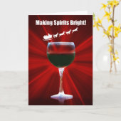 Wine Holiday Kerstmis Kaart (Gele Bloem)