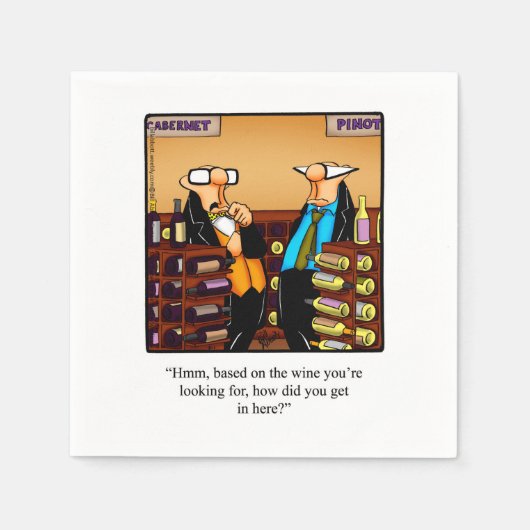 Wine Humor Cocktail Party Napkins Servet (Voorkant)