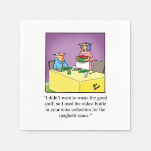 Wine Humor Cocktail Party Napkins Servet