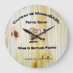 Wine Is Bottled Poetry Clock! Grote Klok