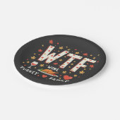 WIne Kalkoen Familie Grappige Thanksgiving  Papieren Bordje (Gekanteld)