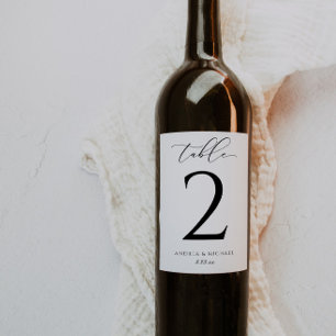 Wine Label Table Numbers Luxury Script Weddenschap