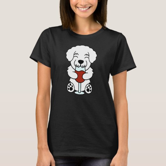 Wine Lover Bichon Frise Dog T-shirt (Voorkant)