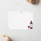 Wine Lover Blank Watercolor Notitiekaartje (Voorkant / Achterkant in situ)