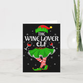 Wine Lover Elf Christmas Family Girls Women Elf Sq Kaart (Voorkant)