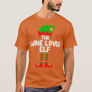 Wine Lover Elf Matching Family - kerstpas T-shirt