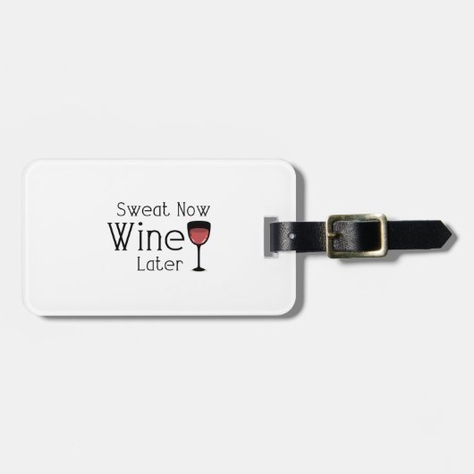 Wine Lover Funny Gym Workout Bagagelabel (Voorkant horizontaal)