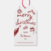 Wine Lover Holiday Christmas Tasting Party Custom Cadeaulabel (Voorkant)