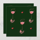 Wine lover invitation bedankkaart (Voorkant / Achterkant)