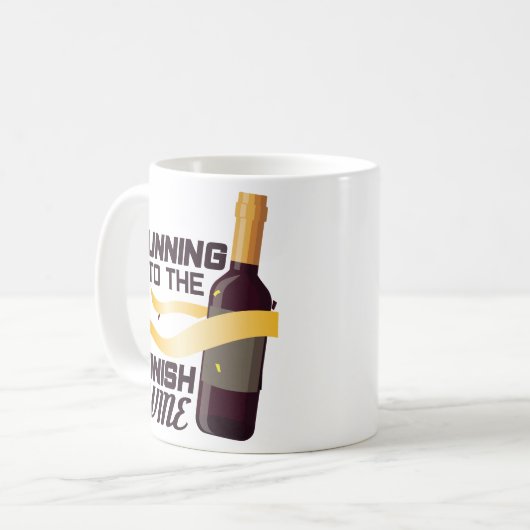 Wine Lover Marathon Runner Funny Coffee Mok Gift (Voorkant links)