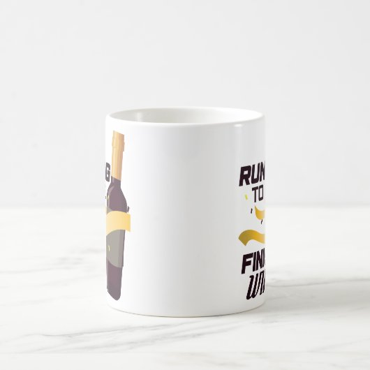 Wine Lover Marathon Runner Funny Coffee Mok Gift (Center)