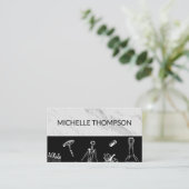Wine Lover Marble Black Color Block Visitekaartje (Staand voorkant)