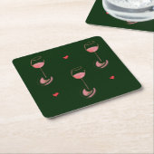 Wine lover paper coasters kartonnen onderzetters (Schuin)