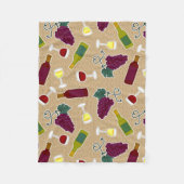Wine Lover Patroon Fleece Deken (Voorkant)