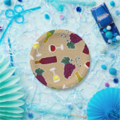 Wine Lover Patroon Papieren Bordje (Feest)