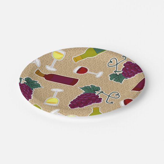 Wine Lover Patroon Papieren Bordje (Gekanteld)