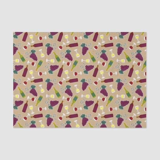 Wine Lover Patroon Tissuepapier (Voorkant)