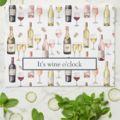 Wine Lover Wine o'clock  Theedoek (Gevouwen)