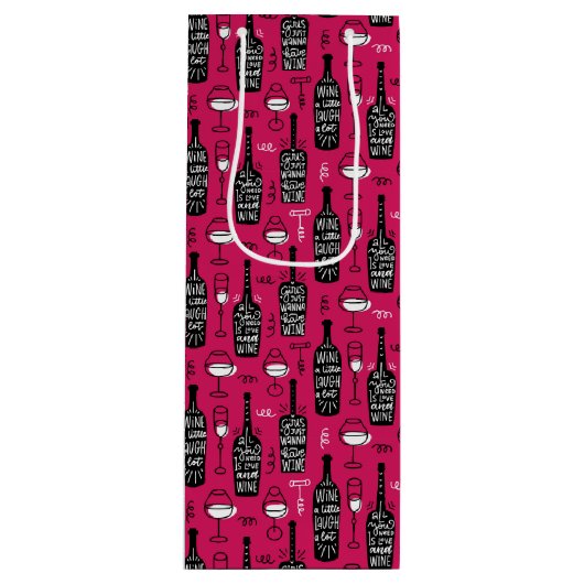 Wine Lovers Gift Bag Wijn Cadeautas (Voorkant)