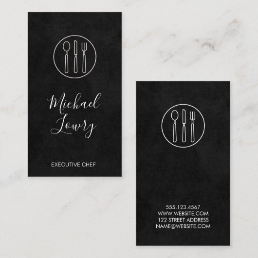Wine Lux Black Silverware Visitekaartje (Voorkant / Achterkant)