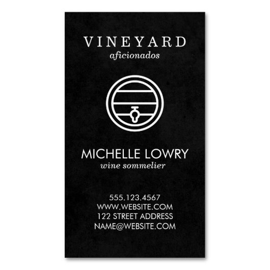 Wine Lux Black | Wijnbereiding Magnetisch Visitekaartje (Voorkant Verticaal)