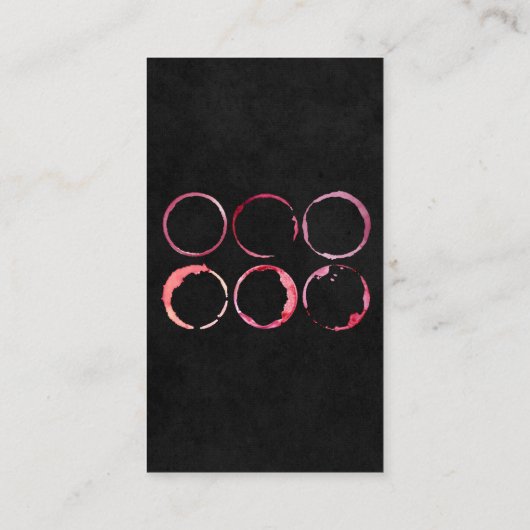 Wine Lux Black | Wijnhoudende zeugen Visitekaartje (Achterkant)