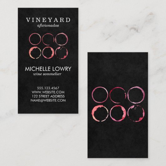 Wine Lux Black | Wijnhoudende zeugen Visitekaartje (Voorkant / Achterkant)