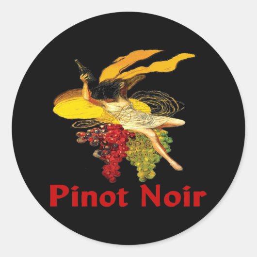 Wine Maid Pinot Noir Ronde Sticker (Voorkant)