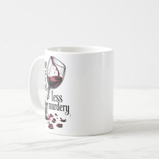 Wine Make Me Feel Less Murdery Funny Gothic Witch Koffiemok (Voorkant links)