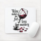 Wine Make Me Feel Less Murdery Funny Gothic Witch Muismat (Met muis)