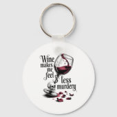 Wine Make Me Feel Less Murdery Funny Gothic Witch  Sleutelhanger (Voorkant)